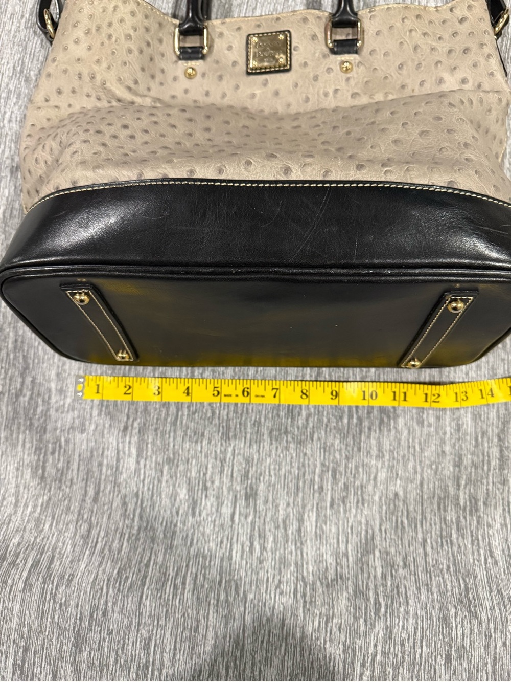 Dooney & Bourke Gray Ostrich-Embossed Chelsea tote - Picture 10 of 12